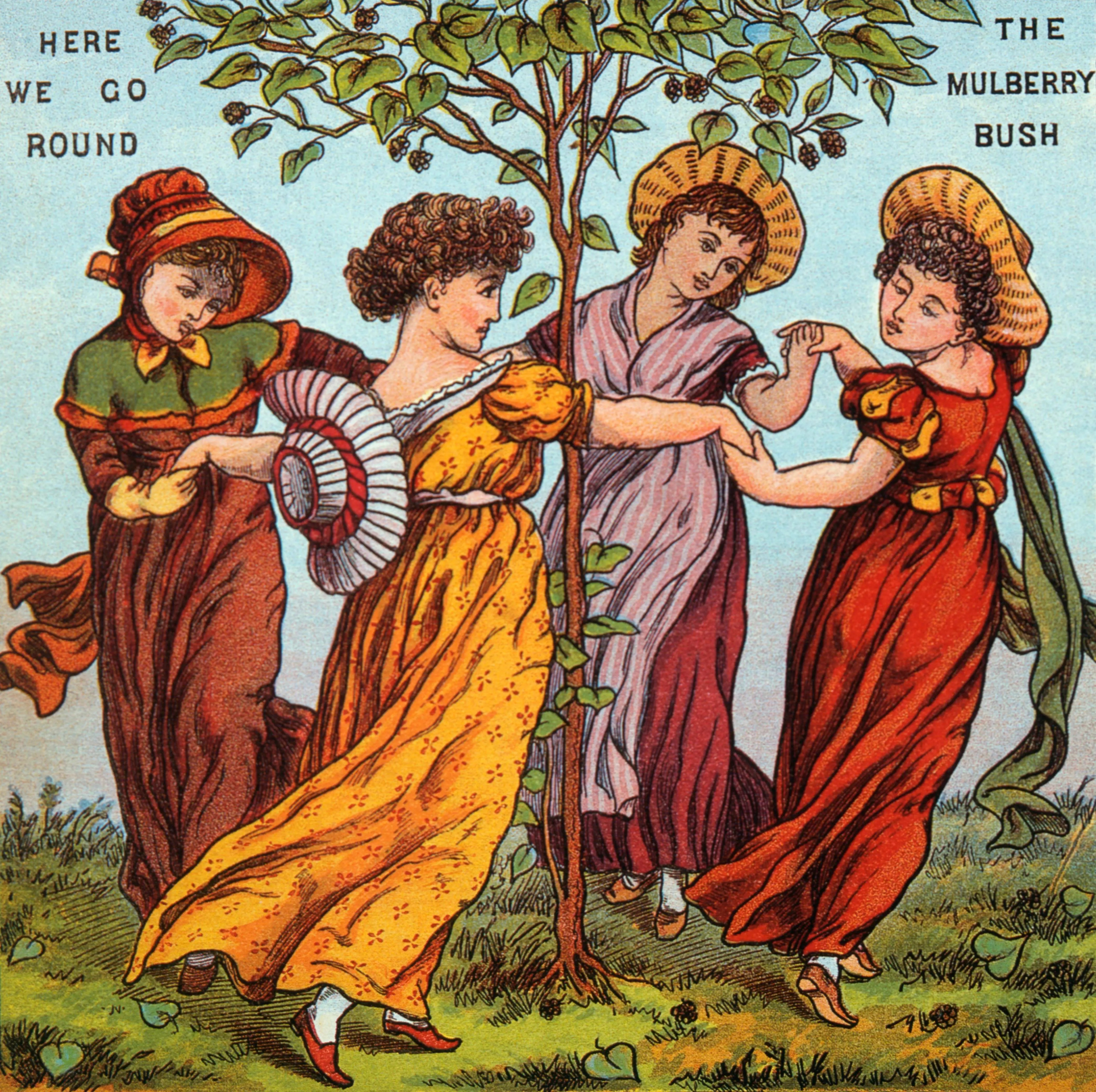 The rhyme refers to Victorian female prisoners at HMP Wakefield who would exercise around a mulberry tree