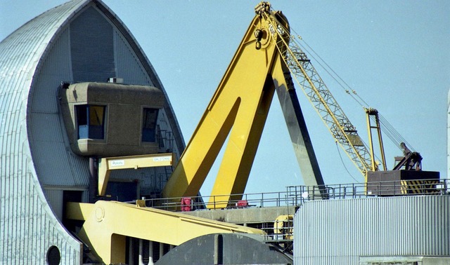 Close up of the Thames Barrier