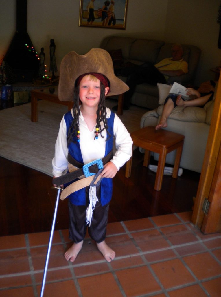 My son, Michael, dressed as Jack Sparrow from Pirates of the Caribbean